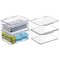 mDesign Plastic Kitchen Pantry Food Storage Bin Box, Lid - 4 Pack - Clear